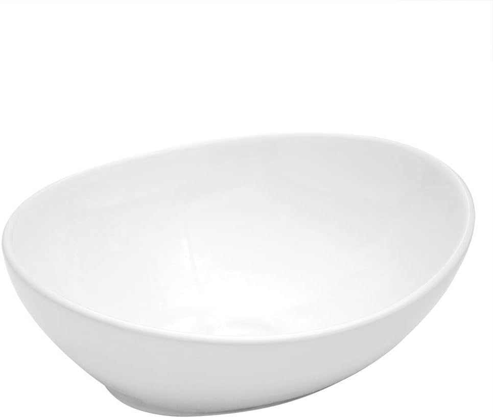 16in x13in  Bowl sinks for bathrooms Egg Shape Above Counter Vessel Sink Oval Vessel Sink White Ceramic Porcelain Small Bathroom Lavatory Vanity Vessel Sink Bowl Basin