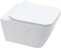 Wall Mount Toilet Elongated Dual Flush Toilet 1.28 GPF One Piece Toilet Compact Flush Toilet With Comfortable Seat Hight Powerful Quick Modern Standard White Bathroom Toilet LOF-T1021