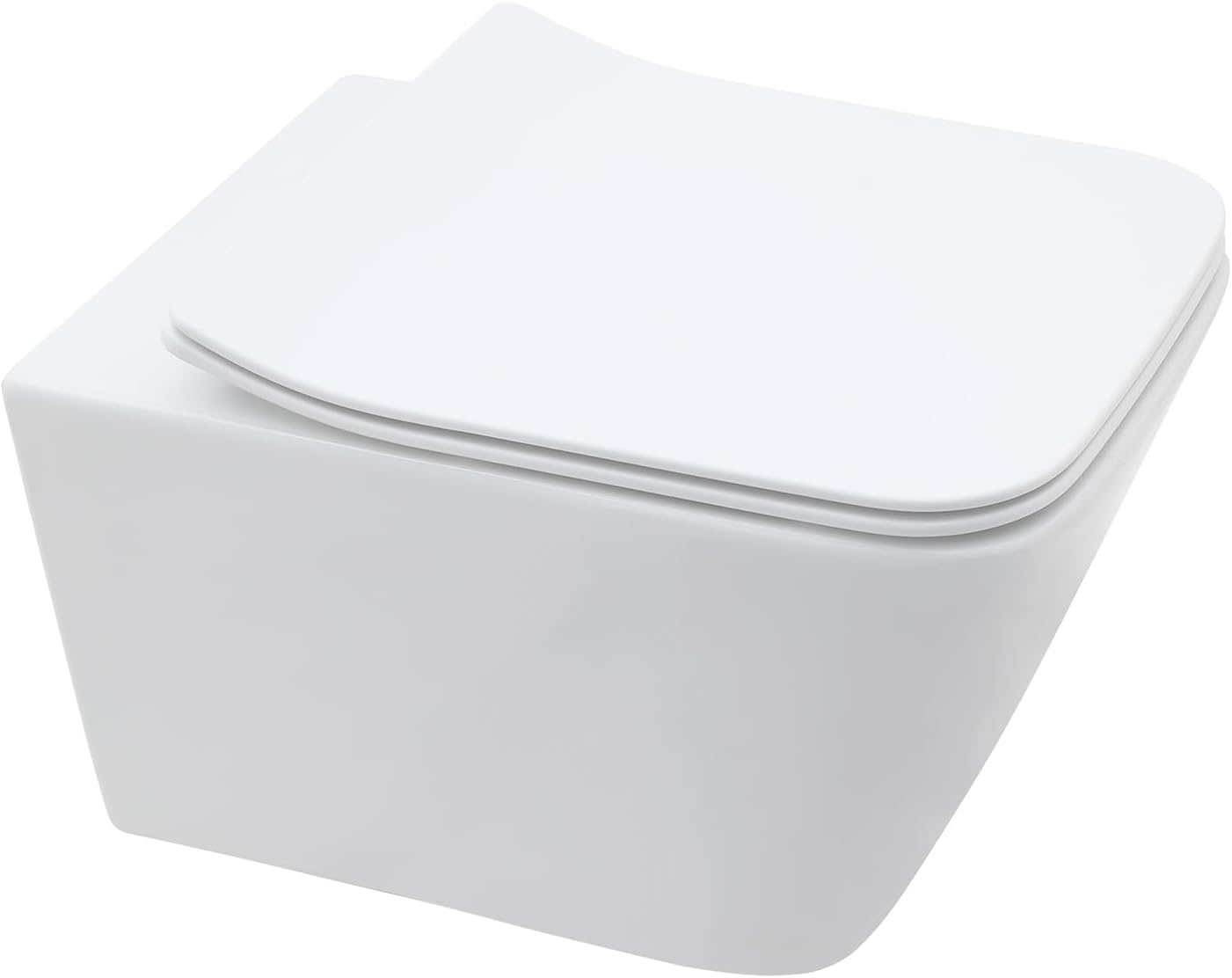 Wall Mount Toilet Elongated Dual Flush Toilet 1.28 GPF One Piece Toilet Compact Flush Toilet With Comfortable Seat Hight Powerful Quick Modern Standard White Bathroom Toilet LOF-T1021