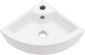 18in x13in  Corner Sink Wall Mount Triangle Bathroom Sink Small White Basin Porcelain Ceramic Vessel Sink Mini Wall Vanity Lavatory Basin Bowl Sinks