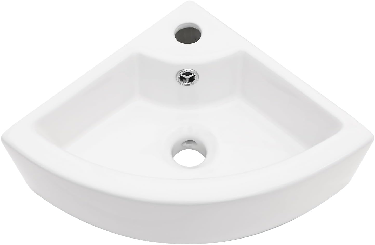 18in x13in  Corner Sink Wall Mount Triangle Bathroom Sink Small White Basin Porcelain Ceramic Vessel Sink Mini Wall Vanity Lavatory Basin Bowl Sinks