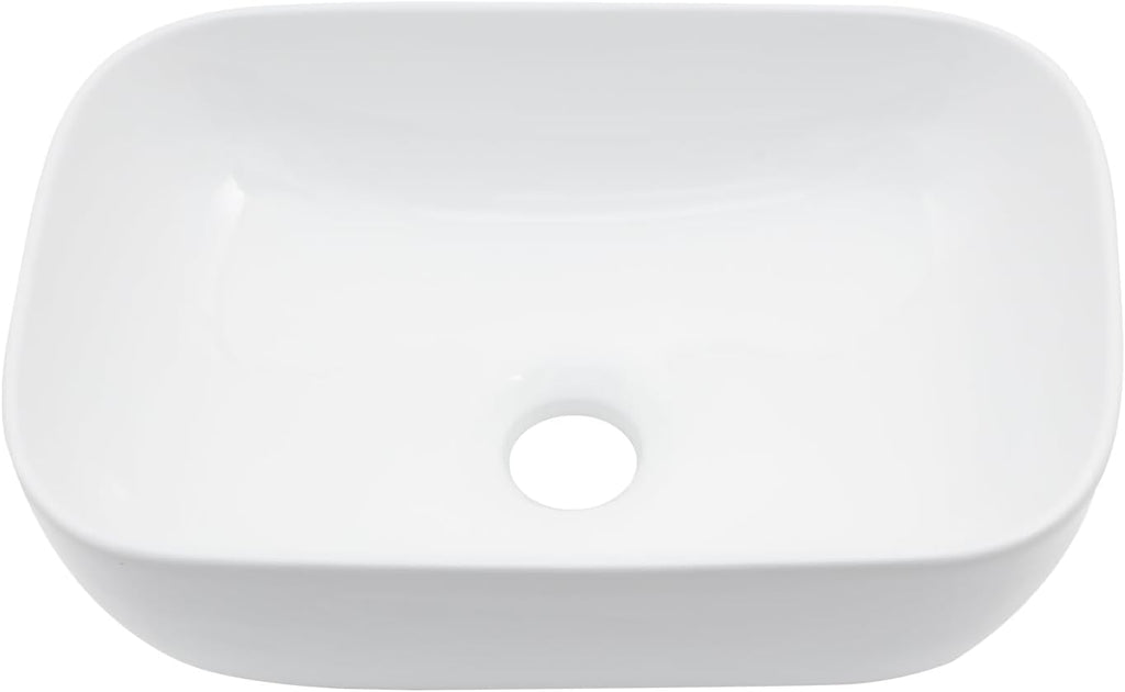 Bowl Sink for Bathroom 15in  x 10in  Rectangle Boat Shape White Vessel Sink Rectangular Above Counter Porcelain Ceramic Round Oval Modern Artistic Basin Small Bowl Sink LOF-15105