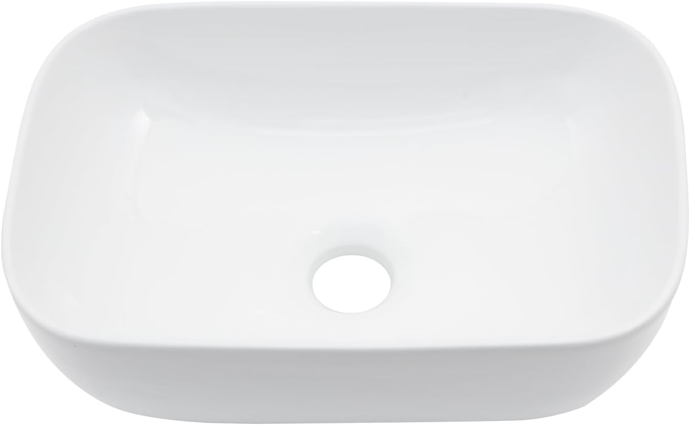 Bowl Sink for Bathroom 15in  x 10in  Rectangle Boat Shape White Vessel Sink Rectangular Above Counter Porcelain Ceramic Round Oval Modern Artistic Basin Small Bowl Sink LOF-15105