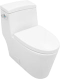 Elongated Quick Side Flush Toilet 0.8/1.28 GPF One Piece Toilet Multifunctional Compact Toilet Toilet With ADA Soft Seat Hight Powerful Quick Flush Modern Standard Bathroom Toilet LOF-T1017