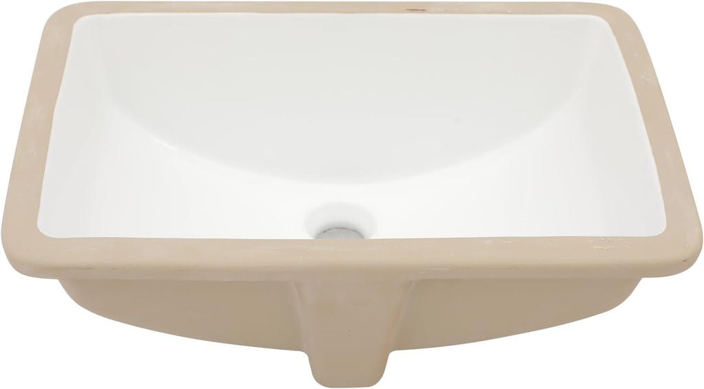 Undermount Bathroom Sink 20''x14'' White Rectangle Bathroom Sink Porcelain Ceramic Sink Vanity Basin Lavatory Sink Vessel Sink