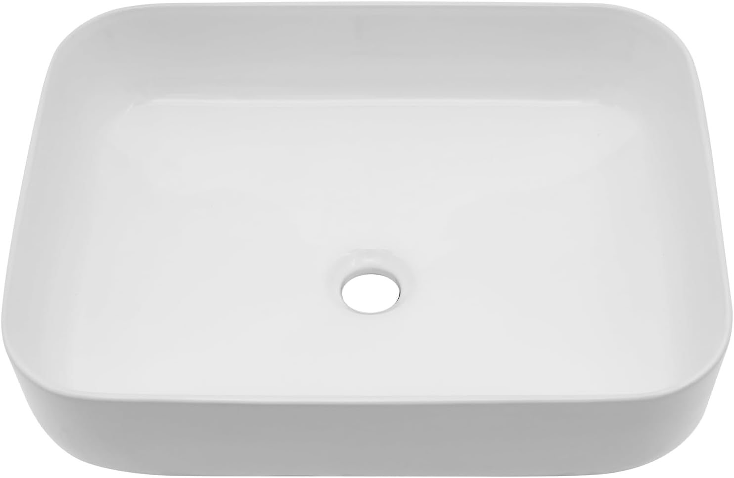 Bathroom Vessel Sink 19in x15in  Rectangule Bowl Sinks for Bathrooms White Vessel Sink Above Counter Rectangular Ceramic Vessel Bathroom Sink Porcelain Lavatory Vanity Sink Basin