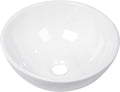 13in x13in  Bowl Sinks for Bathrooms Above Counter Vessel Sink Round Vessel Sink White Ceramic Porcelain Small Bathroom Lavatory Vanity Vessel Sink Bowl Basin