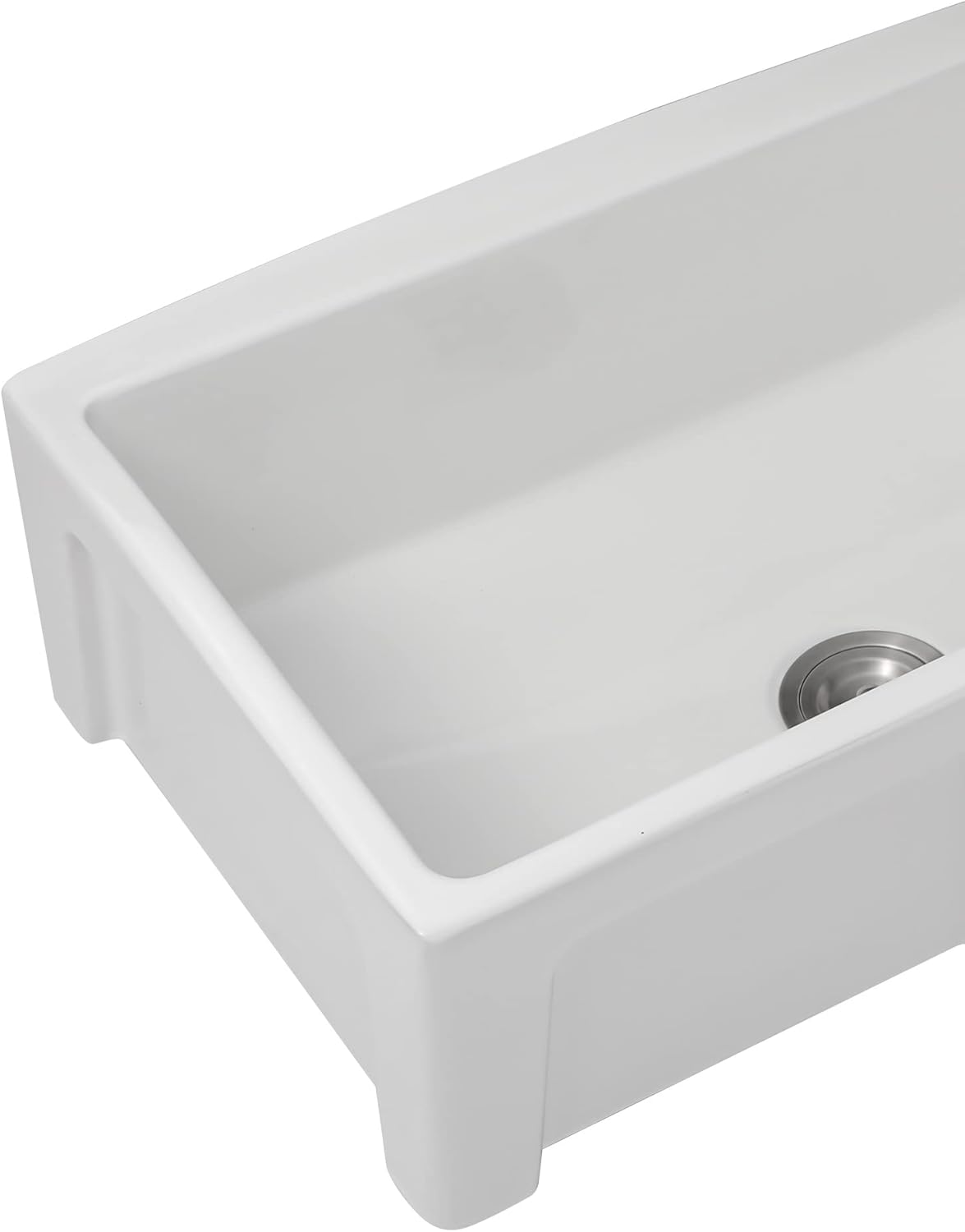 30 White Farm Sink- Lofeyo 30 Inch Kitchen Sink Apron Front White Ceramic Porcelain Fireclay Single Bowl Kitchen Farm Sink Basin