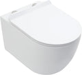 Wall Mount Toilet Elongated Dual Flush Toilet 1.28 GPF One Piece Toilet Compact Flush Toilet With Comfortable Seat Hight Powerful Quick Modern Standard White Bathroom Toilet LOF-T1020