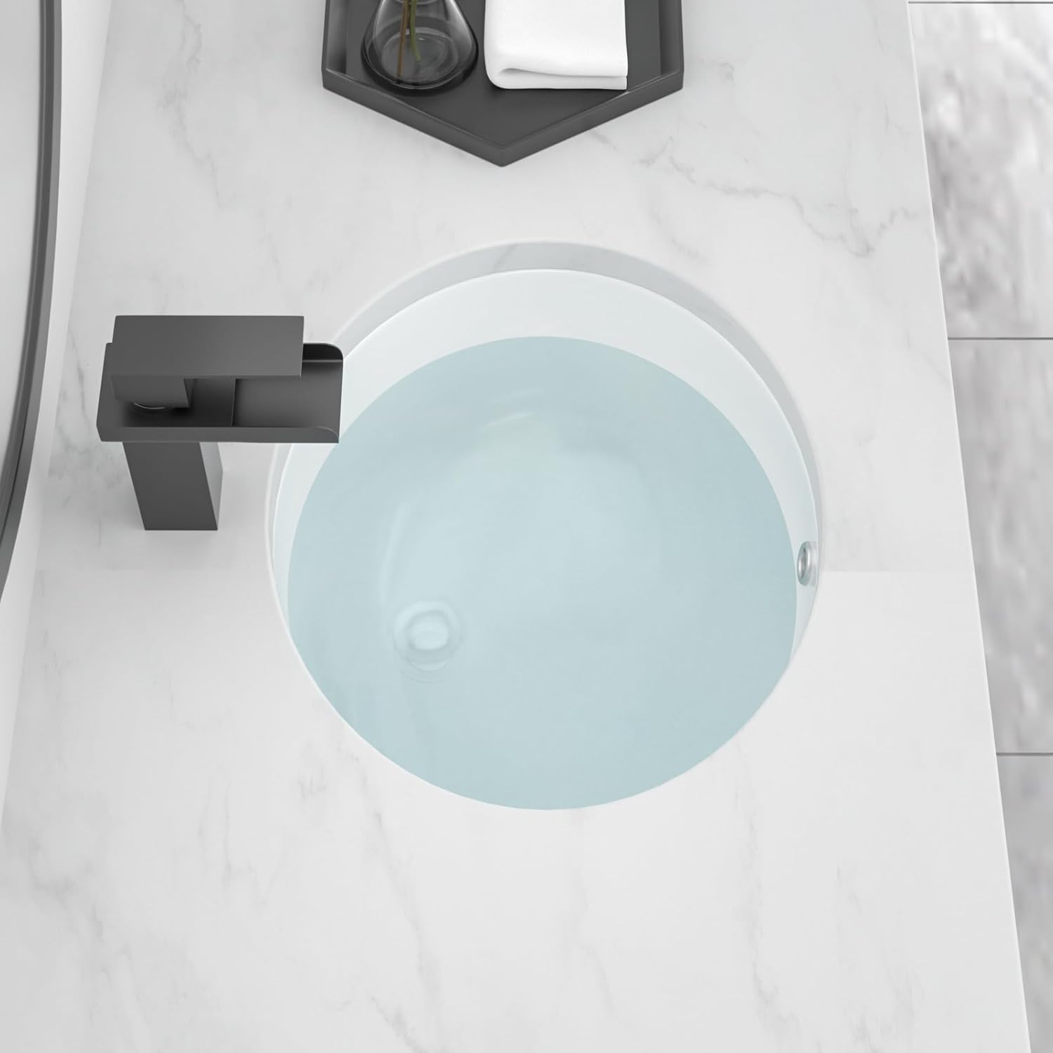 Undermount Bathroom Sink, Lofeyo 18''x15'' Oval Undermount Bathroom Sink White Porcelain Ceramic Bathroom Vessel Sink Under Counter Vanity Sink Top Bowl Lavatory Basin, inner dimension 16in  x 13in