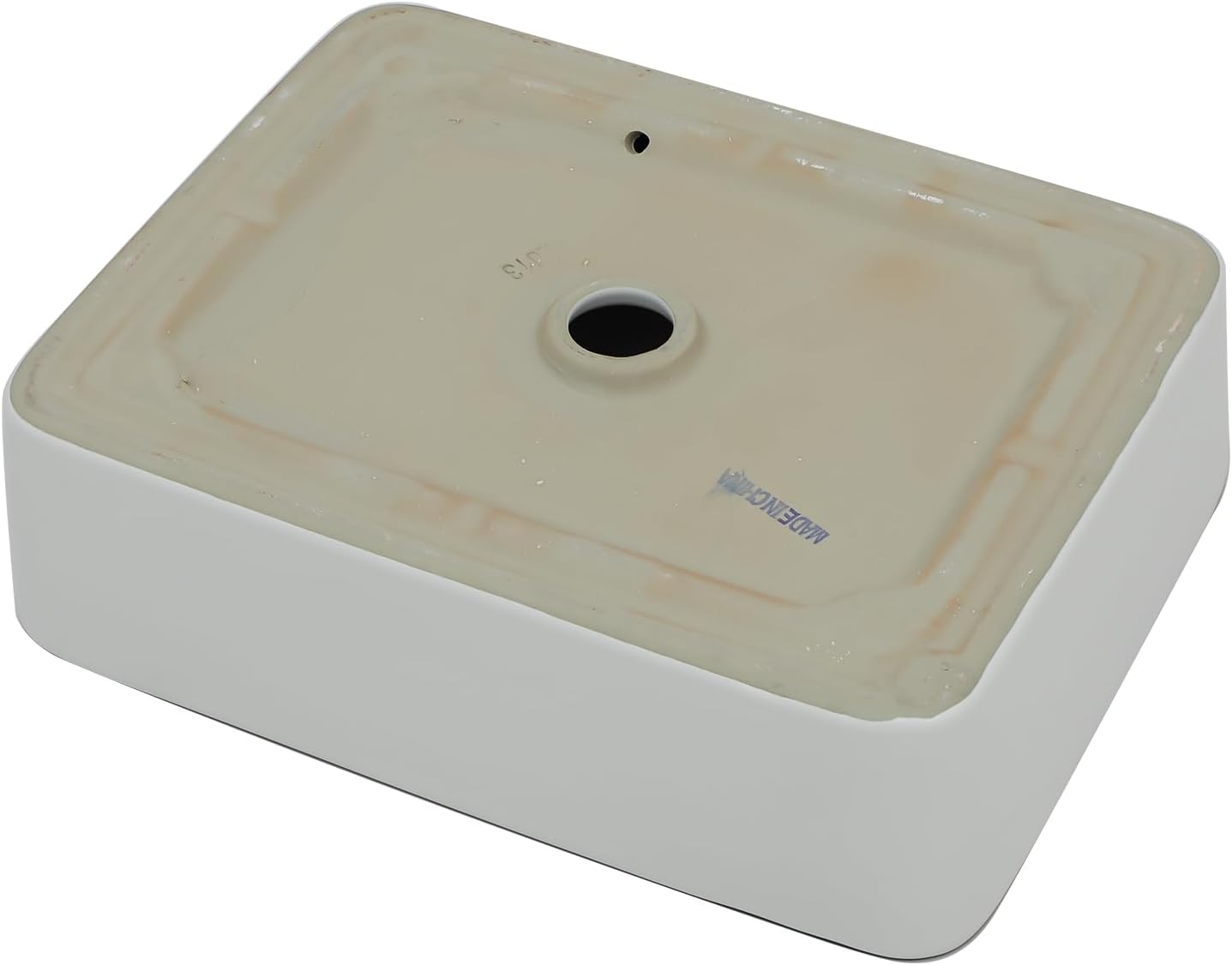 16in x12in  Vessel Sink Rectangular Vessel Sink White Vessel Sink Small Bowl Sinks for Bathrooms Above Counter Ceramic Bathroom Sink Rectangule Sink Bowls For Bathroom Vanity Lavatory Bowl Basin