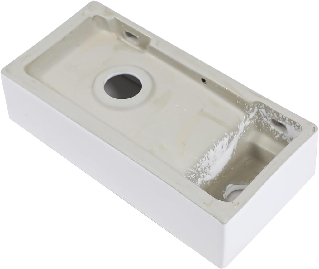15 Inch Wall-Mounted Vessel Sinks, Lofeyo Bathroom Floating White Ceramic Porcelain Vanity Sink Art Basin with Left Single Faucet Hole