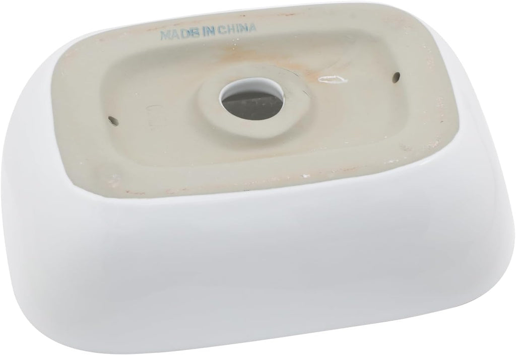 Bowl Sink for Bathroom 15in  x 10in  Rectangle Boat Shape White Vessel Sink with Gold Rim Above Counter Porcelain Ceramic Round Oval Modern Artistic Basin Bowl Sink LOF-15105-GB