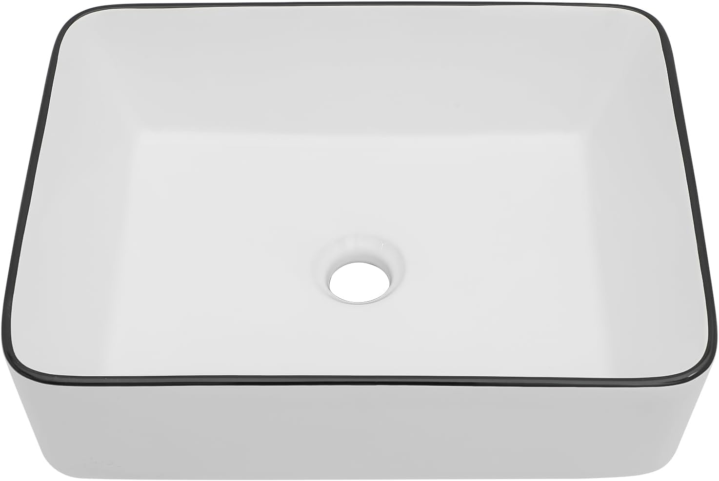 16in x12in  Vessel Sink Rectangular Vessel Sink White Vessel Sink Small Bowl Sinks for Bathrooms Above Counter Ceramic Bathroom Sink Rectangule Sink Bowls For Bathroom Vanity Lavatory Bowl Basin
