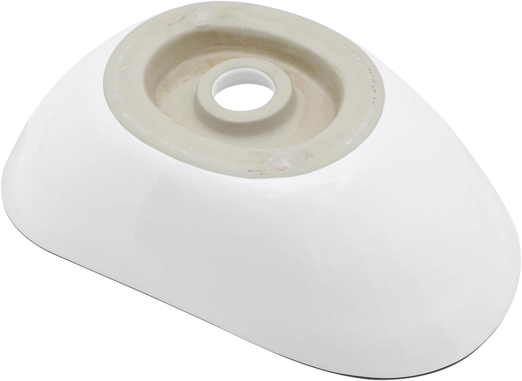 Bowl Sinks For Bathrooms 17in x11in  Oval White Vessel Sink With Black Rim Modern Boat Shape Artistic Basin Bathroom Vessel Sink Above Counter Porcelain Ceramic Vessel Sink Small Deep Vessel Sink