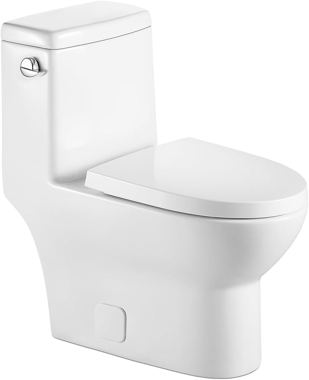 LOF-T1018 Elongated Quick Side Flush Toilet 0.8/1.28 GPF One Piece Toilet Compact Toilet Toilet With Comfortable Seat Hight Powerful Quick Flush Modern Standard White Bathroom Toilet