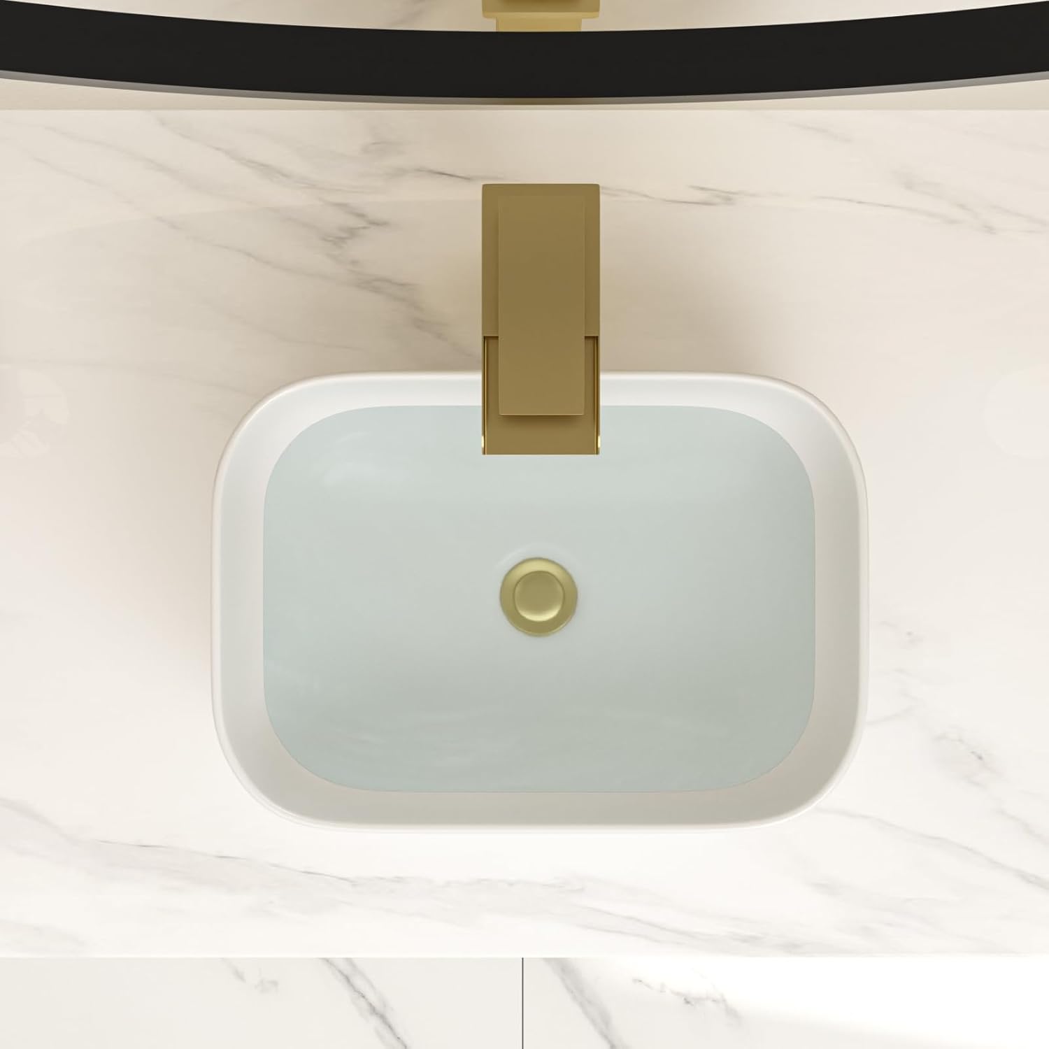 Bowl Sink for Bathroom 15in  x 10in  Rectangle Boat Shape White Vessel Sink Rectangular Above Counter Porcelain Ceramic Round Oval Modern Artistic Basin Small Bowl Sink LOF-15105