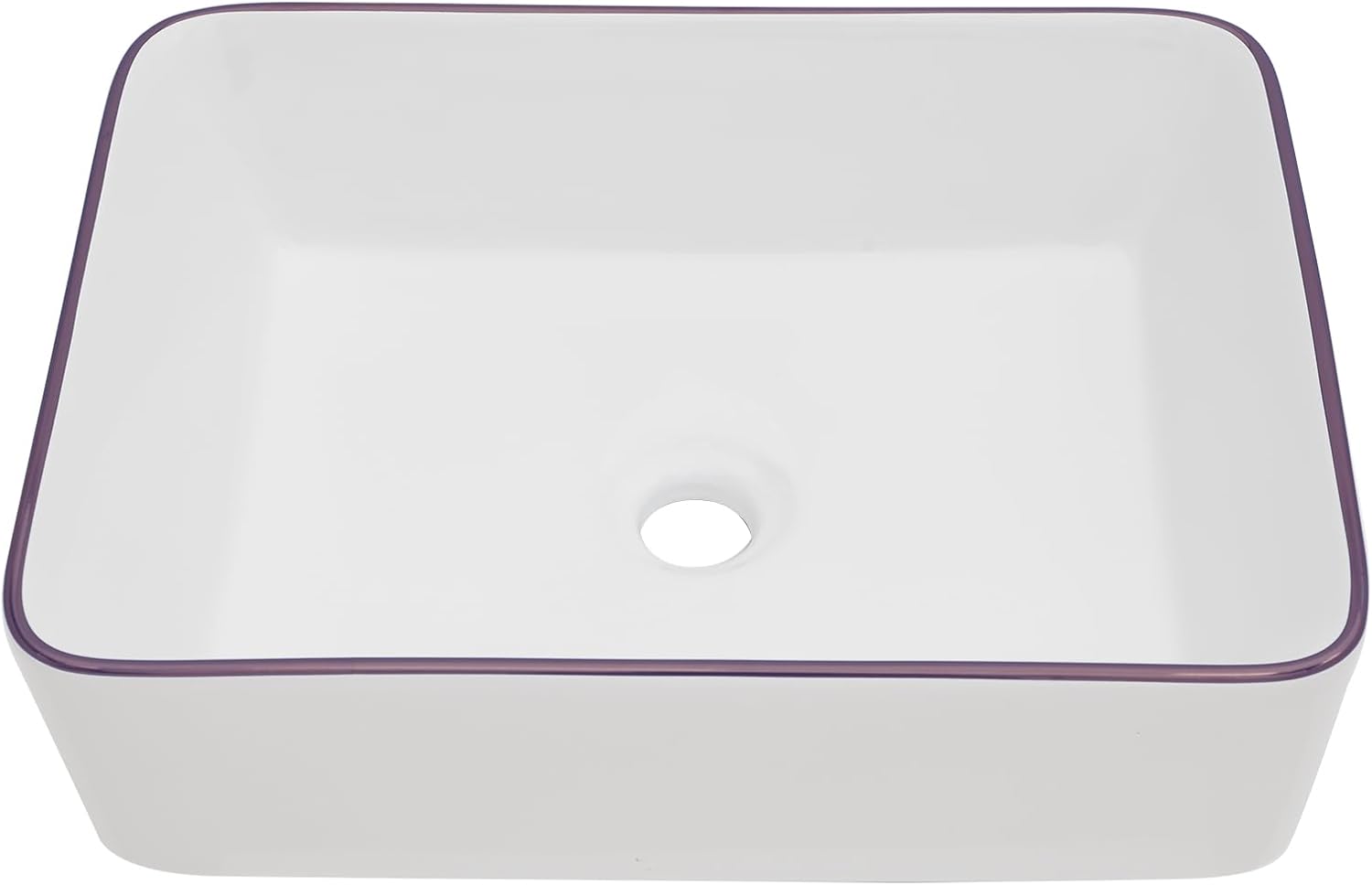16in x12in  Bathroom Sink Rectangular White Vessel Sink Ceramic Above Counter Porcelain Lavatory Vanity Sink Basin