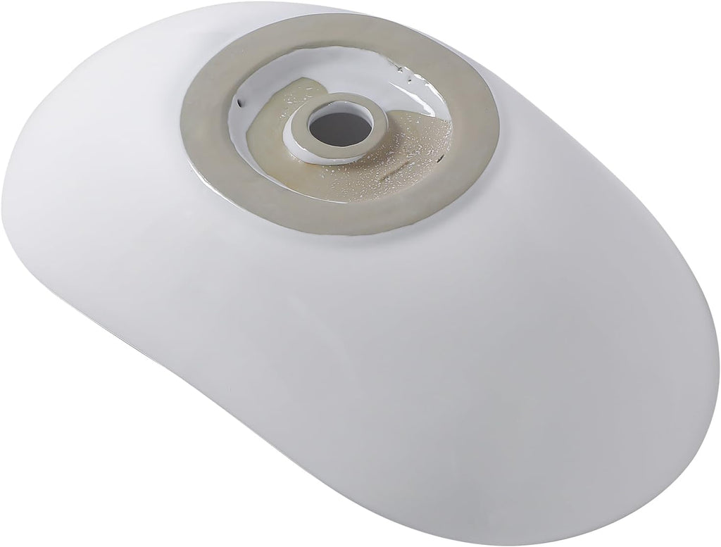 Bowl Sinks For Bathrooms 17in  x 11in  Oval White Vessel Sink Modern Boat Shape Artistic Basin Bathroom Vessel Sink Above Counter White Porcelain Ceramic Vessel Sink Small Deep Vessel Sink