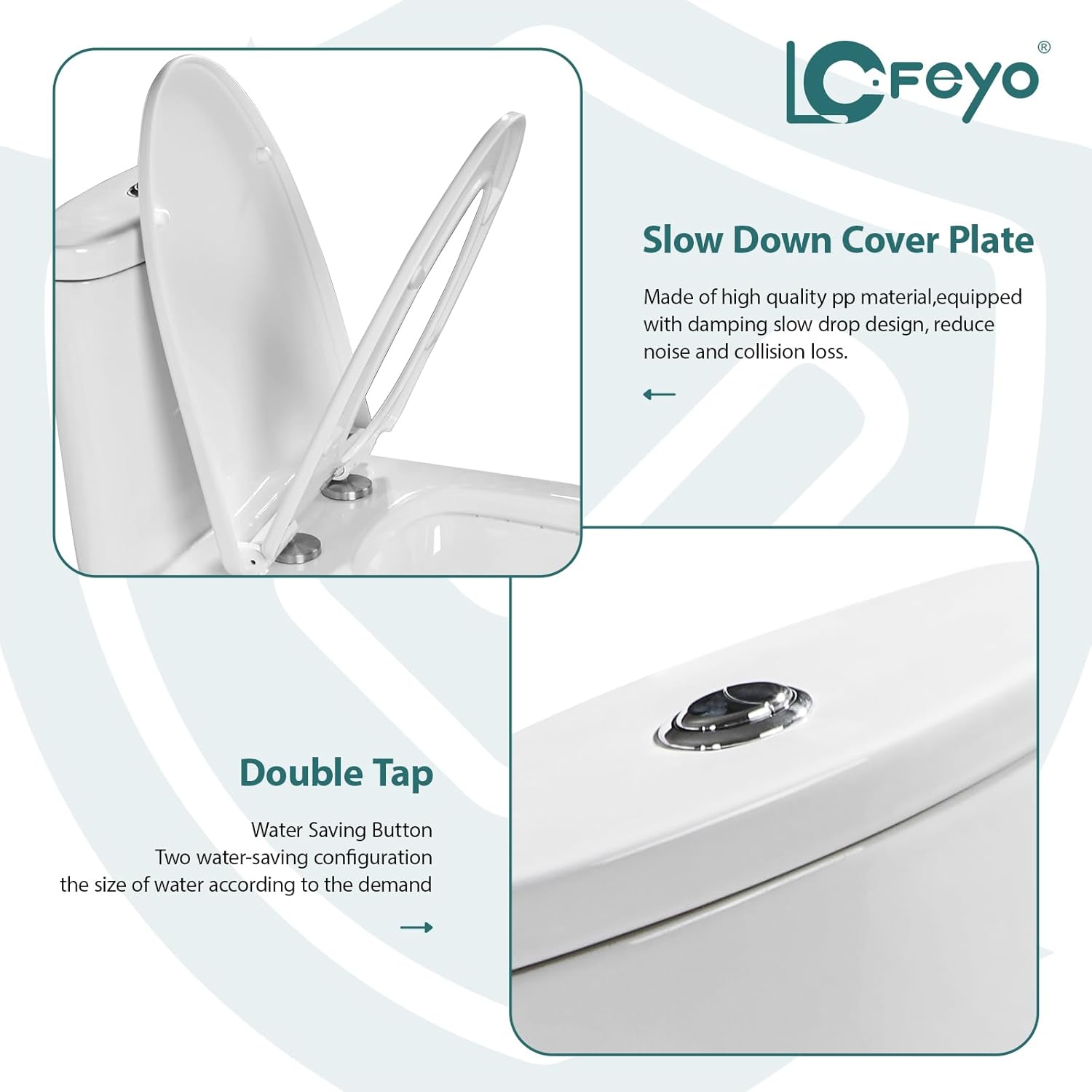 Efficiency Elongated Quick Side Flush Toilet 0.8/1.28 GPF One Piece Toilet Compact Toilet Toilet With ADA Soft Seat Hight Powerful Quick Flush Modern Standard White Bathroom Toilet LOF-T1033