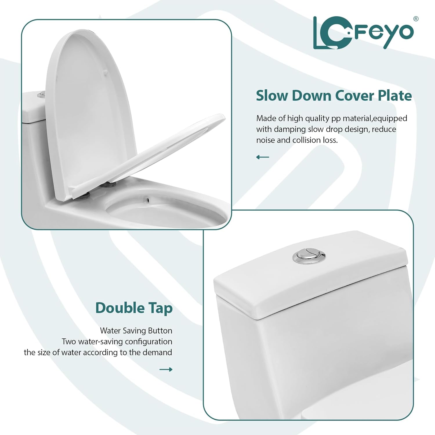 Elongated Dual Flush Toilet 0.8/1.28 GPF One Piece Toilet Compact Toilet Quick Flush Toilet With Comfortable Seat Hight Powerful Quick Modern Standard White Bathroom Toilet LOF-T1031