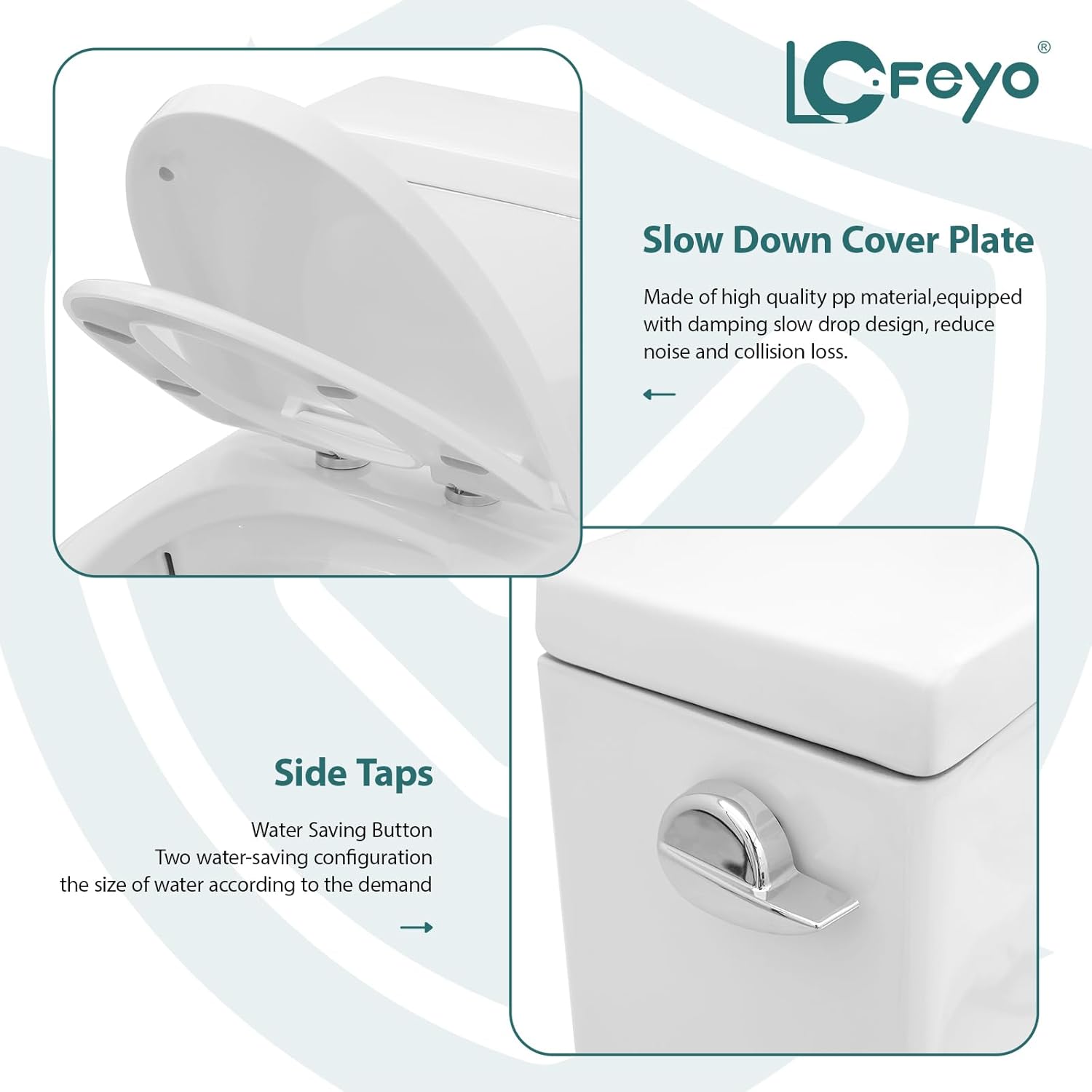 LOF-T1018 Elongated Quick Side Flush Toilet 0.8/1.28 GPF One Piece Toilet Compact Toilet Toilet With Comfortable Seat Hight Powerful Quick Flush Modern Standard White Bathroom Toilet