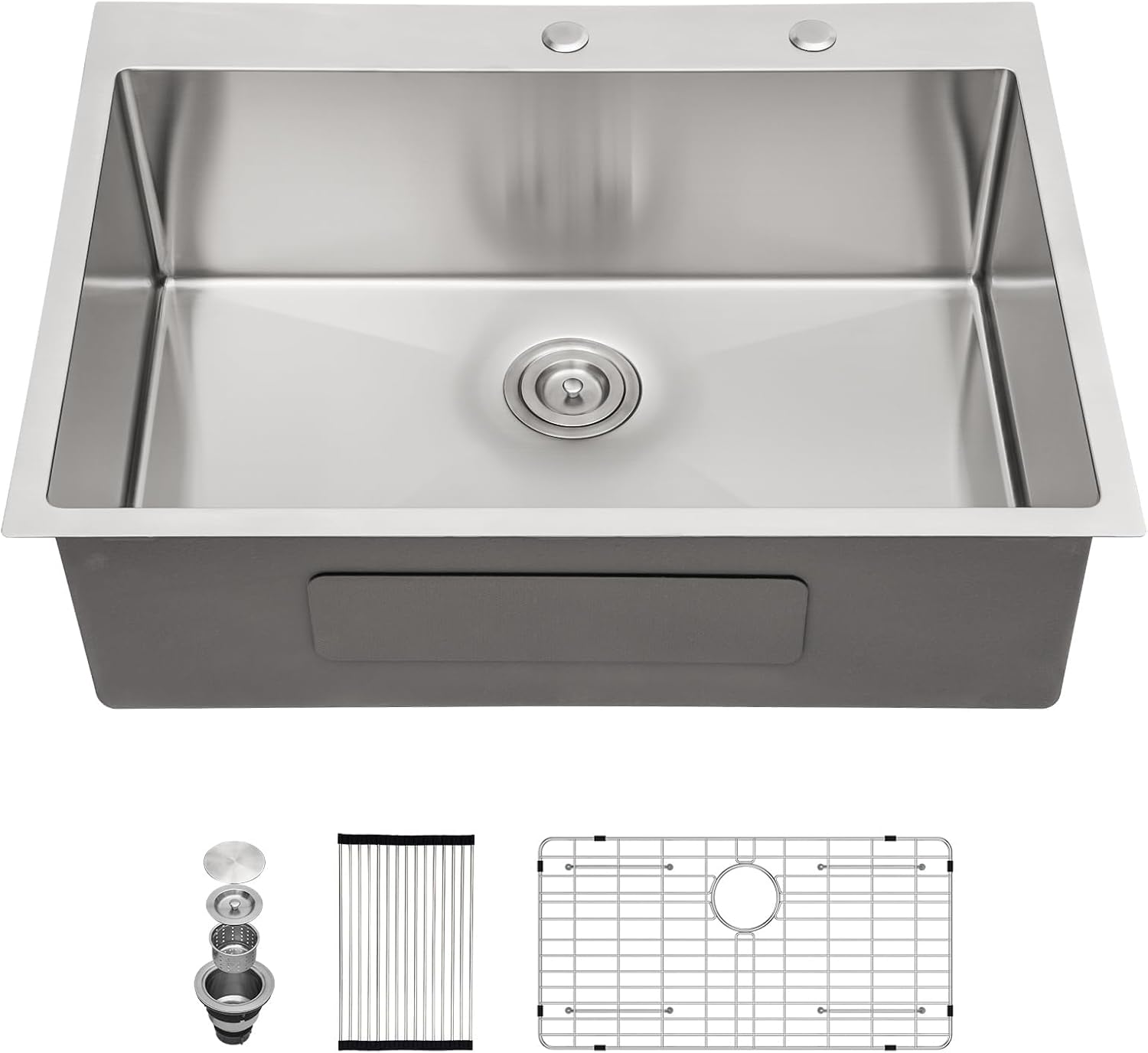 33 Stainless Steel Kitchen Sink - Lofeyo 33 x 22 Drop Sink Stainless Steel 16 Gauge Round Corner Single Bowl Drop In Topmount Kitchen Sink Basin