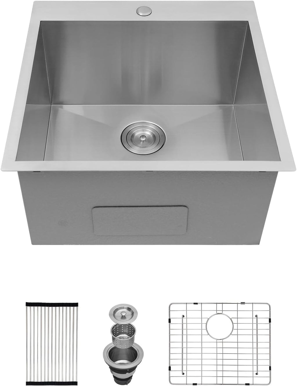 22in  x 22in  x 12in  Laundry Sink Utility Sink Drop in Topmount 16 Gauge Stainless Steel 12in  Deep Single Bowl Deep Laundry Utility Rv Outdoor Sink Basin