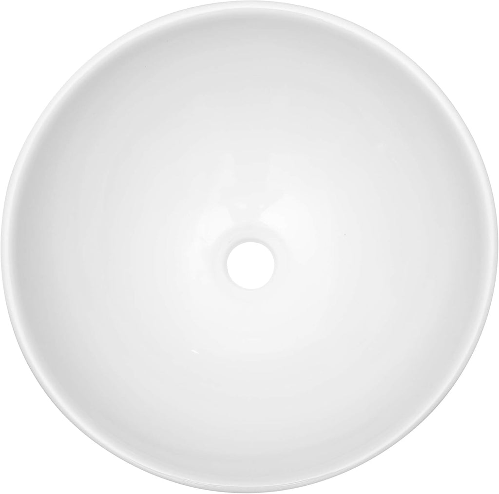 16in x16in  Bowl sinks for bathrooms Above Counter Vessel Sink Round Bathroom Sink Above Countertop Ceramic Porcelain Small Lavatory Vanity Vessel Sink Bowl Basin
