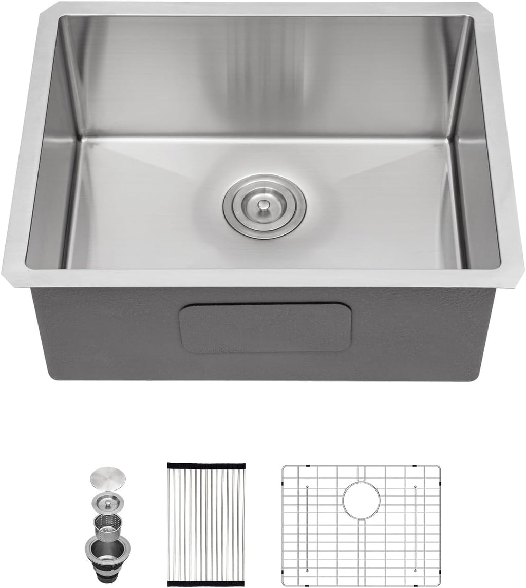 21in x18in  Undermount Bar Sink Undermount Stainless Steel 16 Gauge Kithchen Sink Single Bowl Under Counter Deep Kitchen Bar Prep Sink Basin