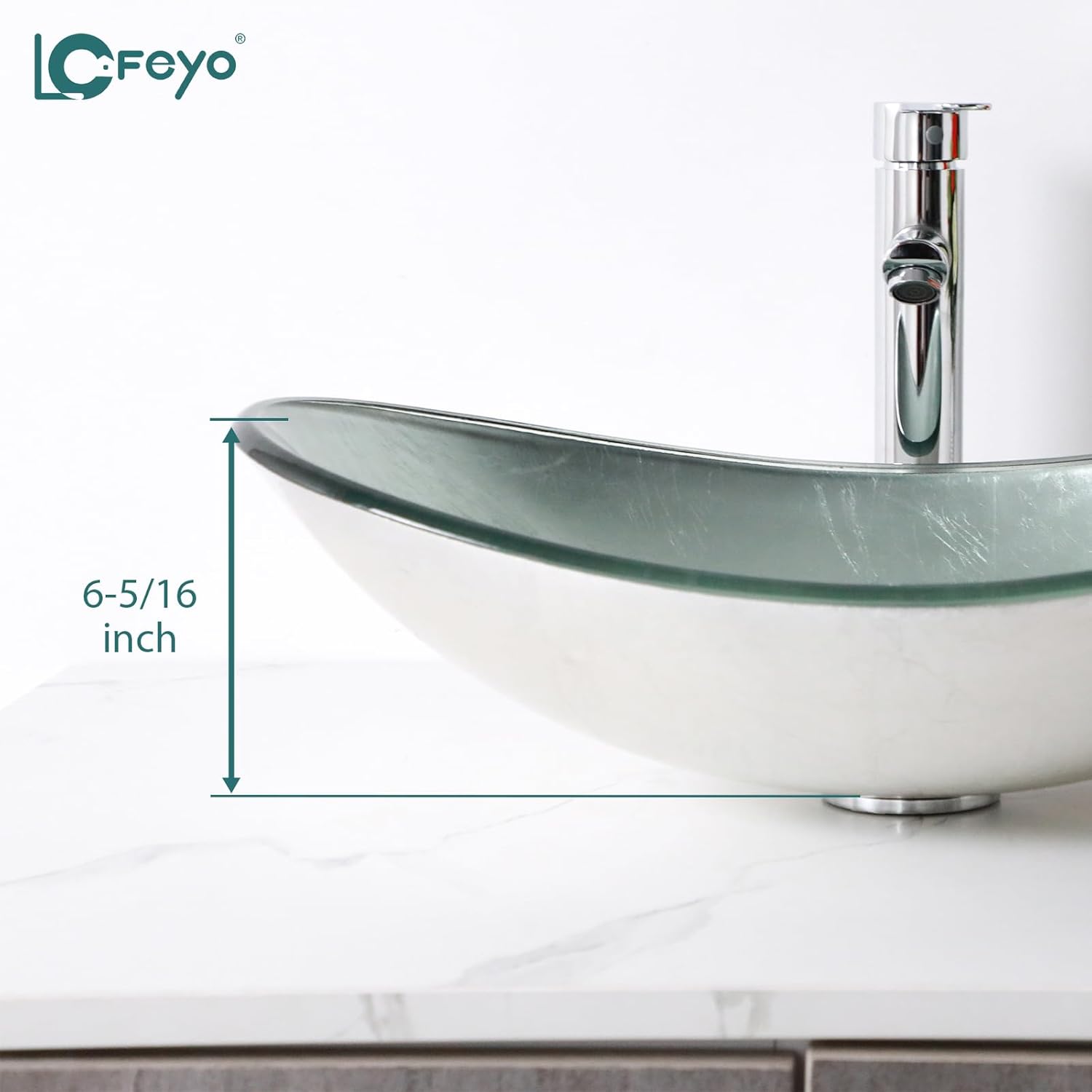 Bowl Sinks For Bathrooms 21in  Sky Blue Glass Vessel Sink With Faucet And Drain Combo Modern Boat Shape Artistic Basin Bathroom Above Counter Small 6in  Deep Oval Vessel Sink Lof-BL33559