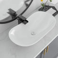 Bowl Sinks For Bathrooms 17in  x 11in  Oval White Vessel Sink Modern Boat Shape Artistic Basin Bathroom Vessel Sink Above Counter White Porcelain Ceramic Vessel Sink Small Deep Vessel Sink