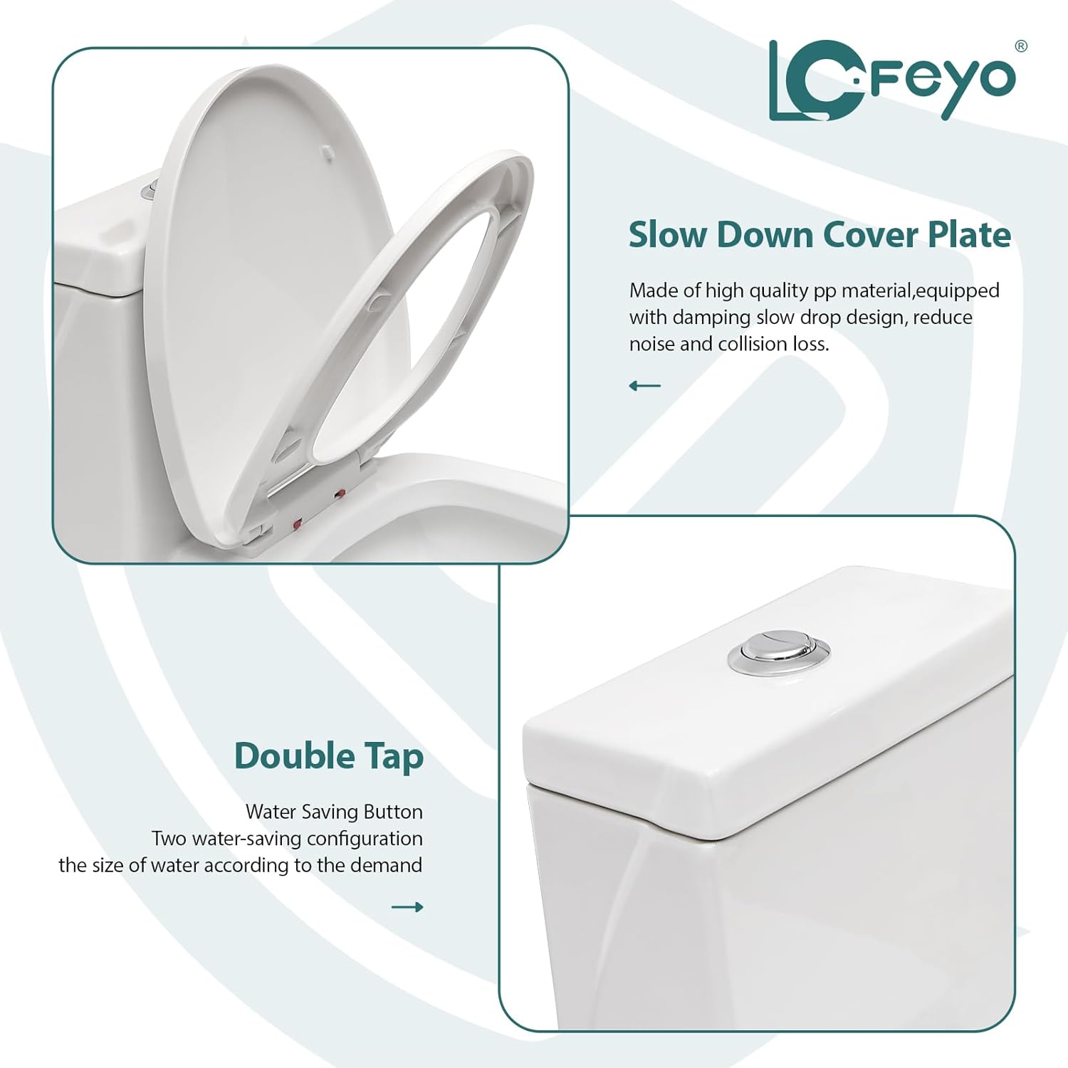 Elongated Dual Flush Toilet 0.8/1.28 GPF One Piece Toilet Compact Toilet Quick Flush Toilet With Comfortable Seat Hight Powerful Quick Modern Standard White Bathroom Toilet LOF-T1028