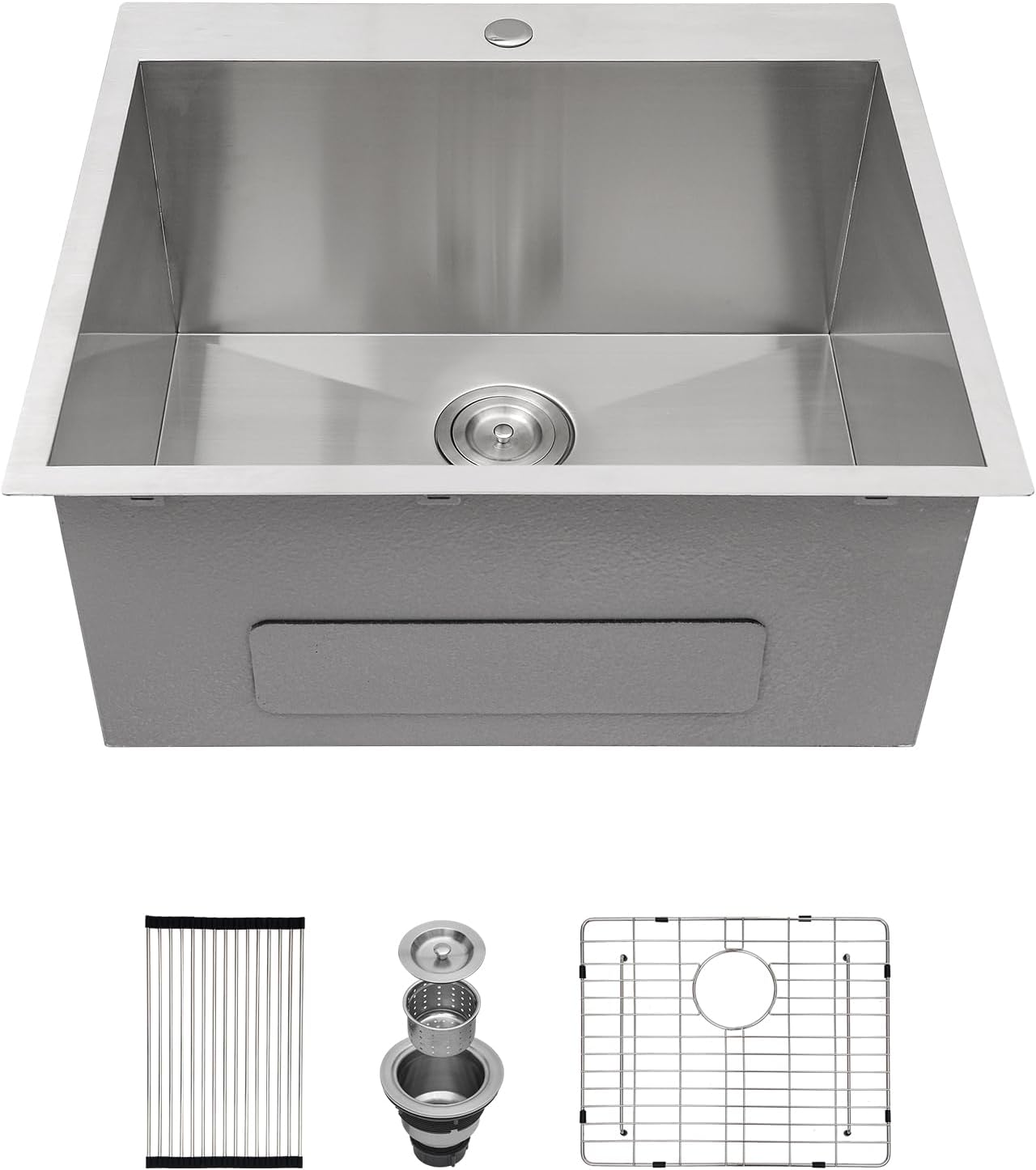 25 Utility Sink Drop in Stainless - Lofeyo 25in  x 22in  x 12in  Laundry Room Sink Topmount 16 Gauge Stainless Steel 12in  Deep Single Bowl Laundry Utility Sink Basin
