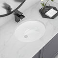 Undermount Bathroom Sink, Lofeyo 18''x15'' Oval Undermount Bathroom Sink White Porcelain Ceramic Bathroom Vessel Sink Under Counter Vanity Sink Top Bowl Lavatory Basin, inner dimension 16in  x 13in