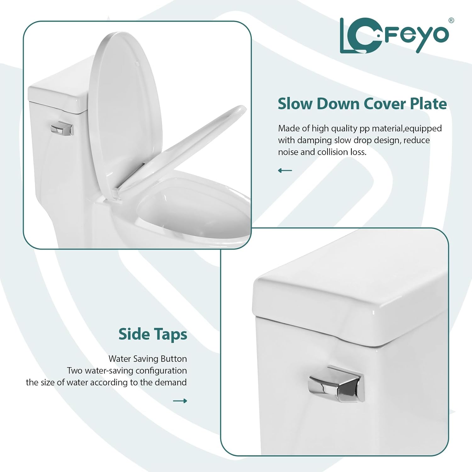 Elongated Dual Flush Toilet 0.8/1.28 GPF One Piece Toilet Compact Toilet Quick Flush Toilet With Comfortable Seat Hight Powerful Quick Modern Standard White Bathroom Toilet LOF-T1027