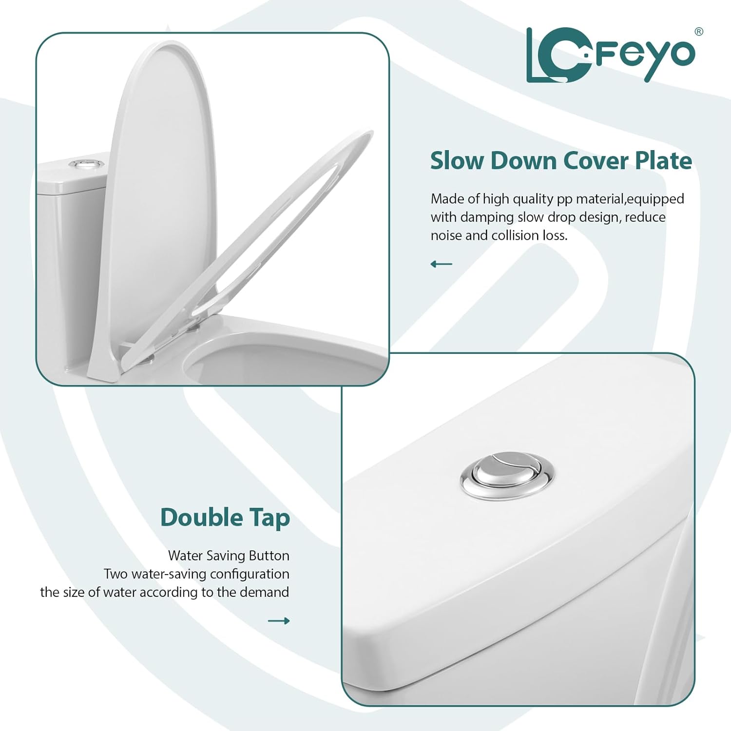 Elongated Dual Flush Toilet 0.8/1.28 GPF One Piece Toilet Compact Toilet Quick Flush Toilet With Comfortable Seat Hight Powerful Quick Modern Standard White Bathroom Toilet LOF-T1034