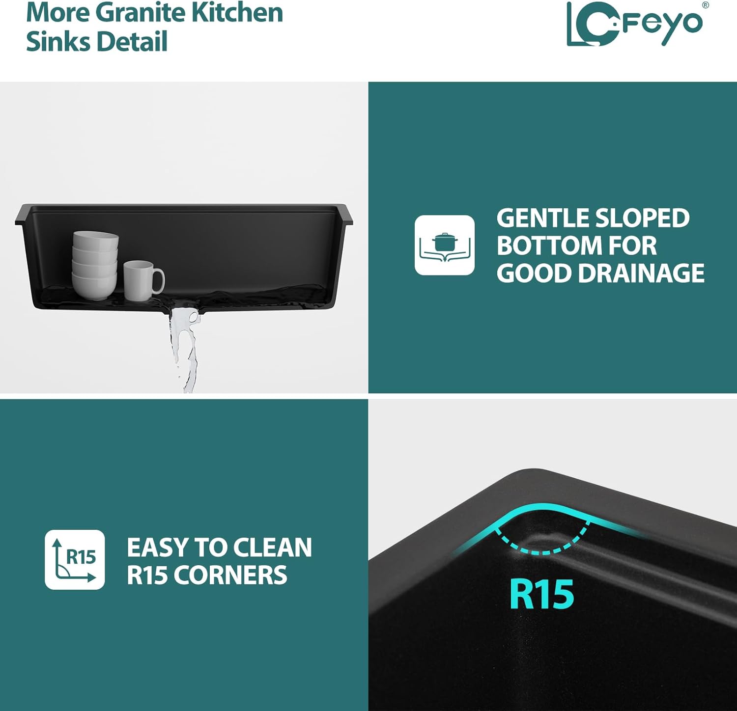 Multifunctional 33 Granite Composite Workstation Kitchen Sink with Accessories and Integrated Ledge Modern Undermount Matte Black Granite Quartz Composite Single Bowl Deep Kitchen Sink Basin