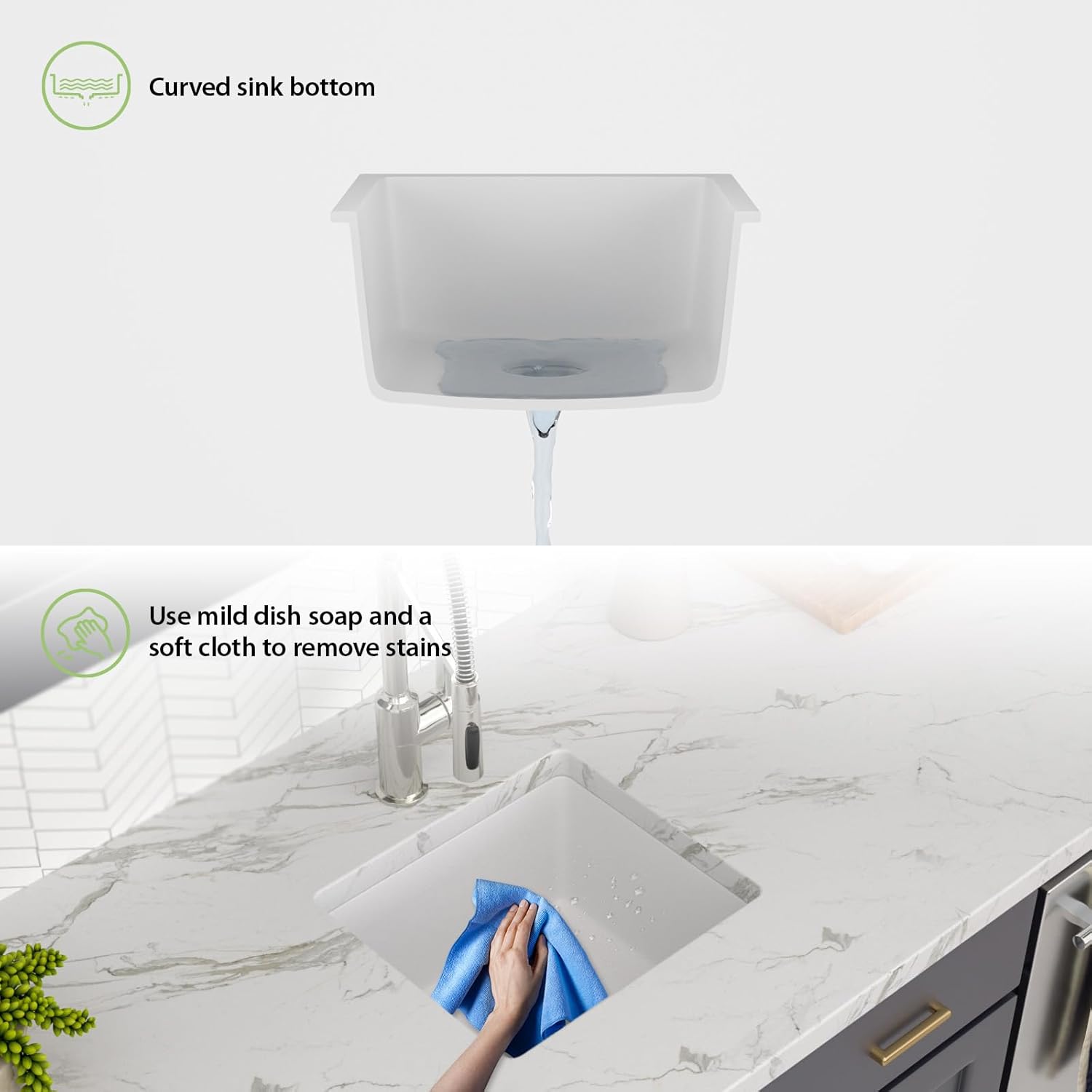 18 Granite Composite Kitchen Sink White - Lofeyo 18 inch Granite Sink Undermount Quartz Classic Under Counter Ledge Single Bowl Sink Basin(18in x16in )