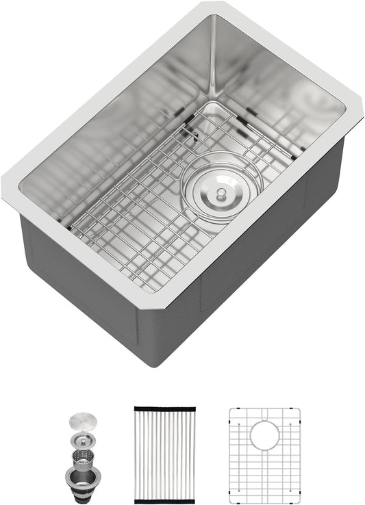 10in  x 18in  Stainless Bar Sink Undermount Wet Bar Prep Sink Stainless Steel 16 Gauge Deep Handmade Single Bowl Undermount Kitchen Sink Basin