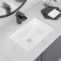 Undermount Bathroom Sink 20''x14'' White Rectangle Bathroom Sink Porcelain Ceramic Sink Vanity Basin Lavatory Sink Vessel Sink