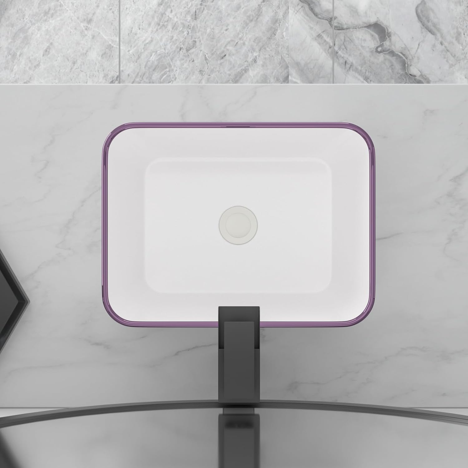 16in x12in  Bathroom Sink Rectangular White Vessel Sink Ceramic Above Counter Porcelain Lavatory Vanity Sink Basin