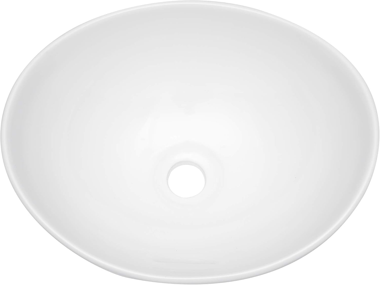 16in x13in  Bowl sinks for bathrooms Egg Shape Above Counter Vessel Sink Oval Vessel Sink White Ceramic Porcelain Small Bathroom Lavatory Vanity Vessel Sink Bowl Basin