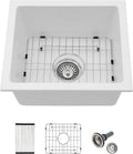 18 Granite Composite Kitchen Sink White - Lofeyo 18 inch Granite Sink Undermount Quartz Classic Under Counter Ledge Single Bowl Sink Basin(18in x16in )