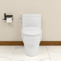 Elongated Dual Flush Toilet 0.8/1.28 GPF One Piece Toilet Compact Toilet Quick Flush Toilet With Comfortable Seat Hight Powerful Quick Modern Standard White Bathroom Toilet LOF-T1029