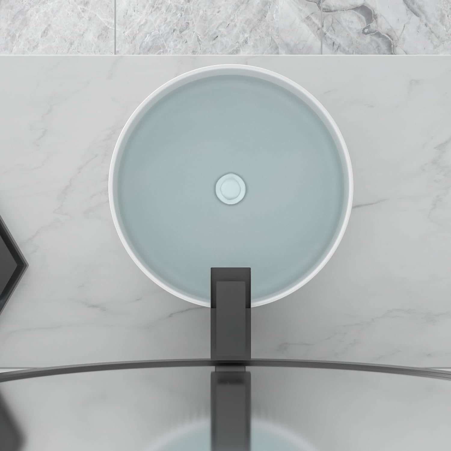Bowl Sinks For Bathrooms 15in X15in  White Round Vessel Sink With Vertical Stripe Smal Above Counter Bathroom Sink White Porcelain Bowl Sink Bathrooms Ceramic Deep Modern Artistic Basin Sinks