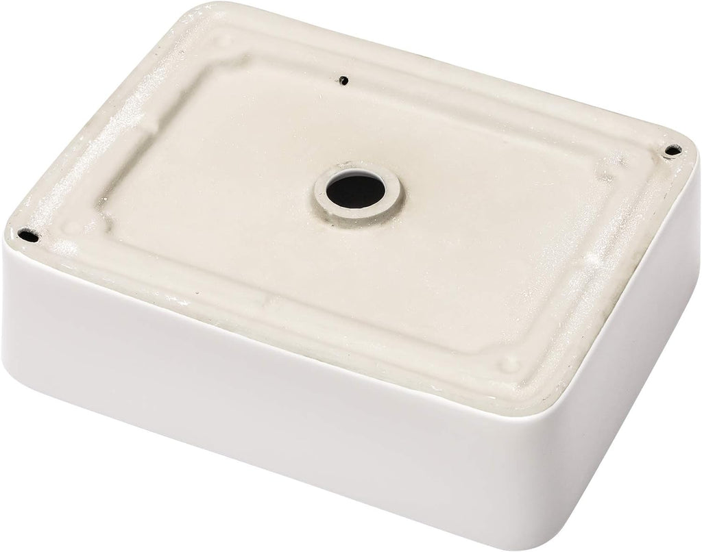 19in x15in  Vessel Sink Rectangule Bowl Sinks for Bathrooms White Vessel Sink Above Counter Rectangular Ceramic Vessel Bathroom Sink Porcelain Lavatory Vanity Sink Basin