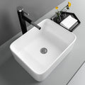 16in  x 12in  Vessel Sink Rectangle Bathroom Vessel Sink Countertop Rectangular White Ceramic Porcelain Farmhouse Lavatory Vanity Bath Sink Basin