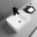 19in x15in  Vessel Sink Rectangule Bowl Sinks for Bathrooms White Vessel Sink with Faucet Hole Above Counter Rectangular Ceramic Porcelain Lavatory Vanity Sink Basin Large Vessel Bathroom Sink