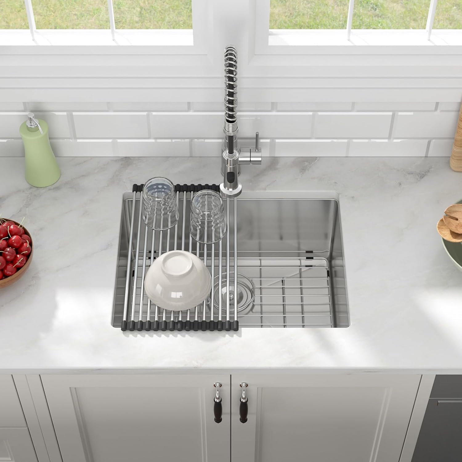 21in x18in  Undermount Bar Sink Undermount Stainless Steel 16 Gauge Kithchen Sink Single Bowl Under Counter Deep Kitchen Bar Prep Sink Basin